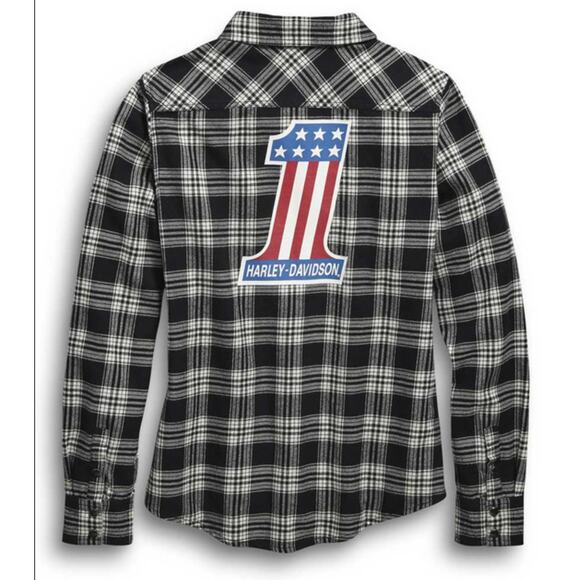 Harley-Davidson #1 Plaid Flannel Shirt - EUC Large - Picture 2 of 8